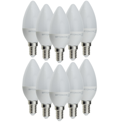 Lampadina LED Candela E14 8 Watt Resa 60W Risparmio Energetico 2700K Pezzi 10