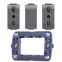 LivingLight Kit 1 Supporto LN4703 1 Copriforo 2 Prese Antracite Bivalente L4180