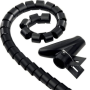 Guaina Spiralata Raccoglicavi Ecova Nera 25Mm 1 8Mt Con Pinza Guida