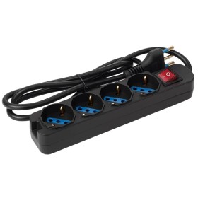Multipresa Ecova 30097 Nera Con 4 Prese Schuko Universali