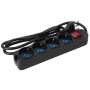 Multipresa Ecova 30097 Nera Con 4 Prese Schuko Universali