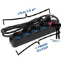 Multipresa Ecova 30097 Nera Con 4 Prese Schuko Universali