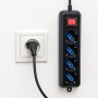 Multipresa Ecova 30097 Nera Con 4 Prese Schuko Universali