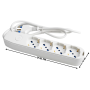 Multipresa Ecova 30079X Con Interruttore Luminoso 4 Prese Universali