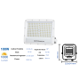 Proiettore Led SMD Optonica 100W Corpo Bianco 4000K