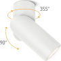 Faretto Orientabile In Alluminio Bianco Con Attacco Gu10