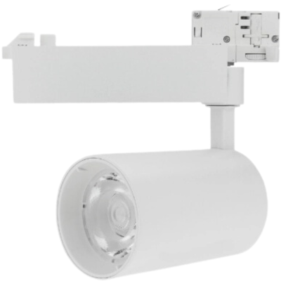 Faretto Led Da Binario 25W Luce Naturale 4000K Corpo Bianco