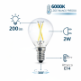 Optonica Lampadina Led a Filamento G45 E14 2W in Vetro