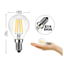 Optonica Lampadina Led a Filamento G45 E14 2W in Vetro