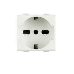 Biesse Presa Bipasso Schuko 2P+T 10-16A Compatibile con Serie Bticino Matix
