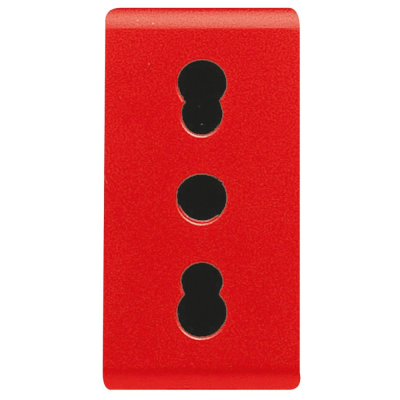 Gewiss GW20295 Presa Bivalente 2P+T 16A 250V AC da Incasso Colore Rosso