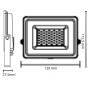 Optonica Proiettore Led Smd Corpo Bianco 20 Watt con Cavo 15 cm Esterni IP65