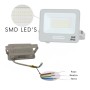 Optonica  Proiettore Led Smd IP65 30W Corpo Bianco con Cavo 15 cm Incluso 