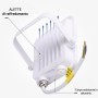 Optonica  Proiettore Led Smd IP65 50W Corpo Bianco con Cavo 15 cm Incluso 
