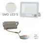 Optonica  Proiettore Led Smd IP65 50W Corpo Bianco con Cavo 15 cm Incluso 