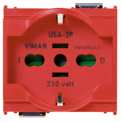Vimar Idea Presa Schuko 2 Poli + Terra 16 Ampere Colore Rosso 16210.R
