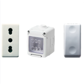 Gewiss Interruttore GW20571 Presa Bivalente GW20203 Scatola Parete IP65 GW27042