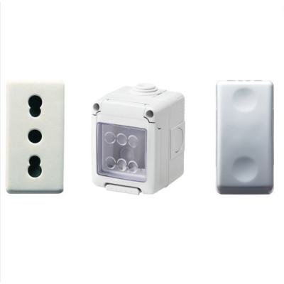Gewiss Interruttore GW20571 Presa Bivalente GW20203 Scatola Parete IP65 GW27042
