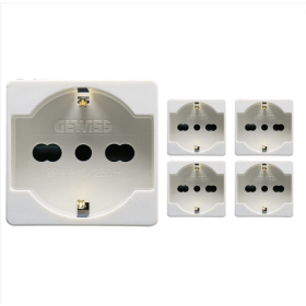 Presa Schuko Bivalente  Standard Tedesco Italiano Serie  Gewiss GW20246 Pezzi 5
