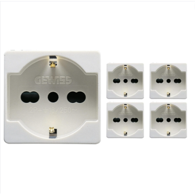 Presa Schuko Bivalente  Standard Tedesco Italiano Serie  Gewiss GW20246 Pezzi 5