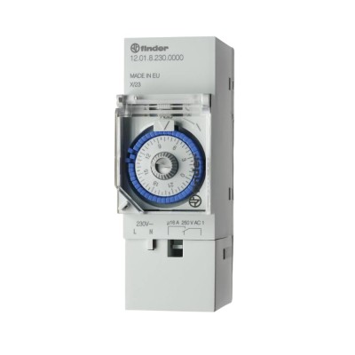 Finder 12.01.8.230.0000 Interruttore Orario Giornaliero Serie 12 16A 230V Cavalieri 36 mm