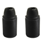 Portalampada Camicia Filettata Attacco E14 Plastica IP20  Blister 2 Pezzi