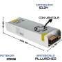 Optonica 6134 Alimentatore Sottile 250W 12V 21A per Strisce LED IP20 con Ventola