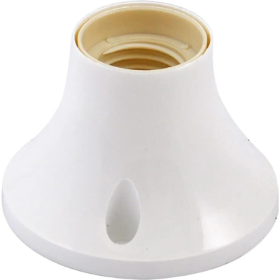 Portalampada Bianco Plastica con Base da Parete Attacco E27 