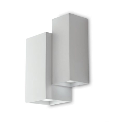 Applique Cubica in Gesso da Parete LED Bi Emissione Verniciabile Attacco GU10