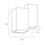 Applique Cubica in Gesso da Parete LED Bi Emissione Verniciabile Attacco GU10