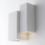 Applique Cubica in Gesso da Parete LED Bi Emissione Verniciabile Attacco GU10