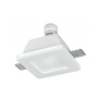 Porta Faretto da Incasso Quadrato in Gesso Verniciabile con Staffe Attacco GU10