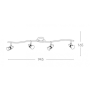 Applique Faretti LED Orientabili Soffitto Spot Attacco GU10x4 Alimentazione 230V