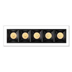 Faretto LED Incasso Modulare Cornice Bianca Interno Nero 10 Watt 500 Lumen 