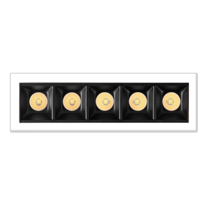 Faretto LED Incasso Modulare Cornice Bianca Interno Nero 10 Watt 500 Lumen 