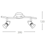 Applique Faretti LED Orientabili Soffitto Spot Attacco GU10x2 Alimentazione 230V