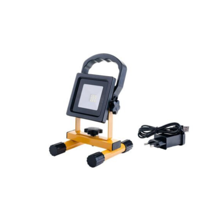 Proiettore LED Portatile Alluminio Ricaricabile 10 Watt Luce Fredda 6000K