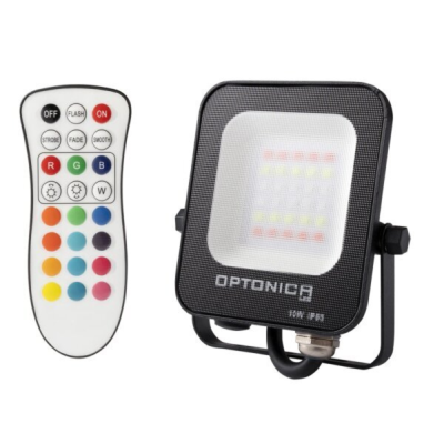 Proiettore LED RGB Light con Telecomando Potenza 10 Watt Colore Nero IP65
