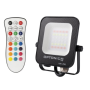 Proiettore LED RGB Light con Telecomando Potenza 10 Watt Colore Nero IP65