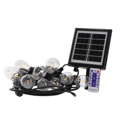 LedMe Ghirlanda Led Solare 3W 10 Lampadine E27 Per Esterno IP65 3000K Calda