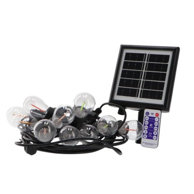 Ledme Ghirlanda Led Solare 3W Con 10 Lampadine E27 Da Esterno Ip65 Rgb