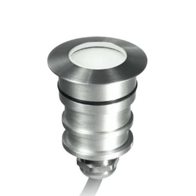 Segnapasso Grigio LED Incasso Tondo Pavimento 1W Luce Bianco Calda 3000K 12 Volt