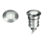 Segnapasso Grigio LED Incasso Tondo Pavimento 1W Luce Bianco Calda 3000K 12 Volt