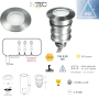 Segnapasso Grigio LED Incasso Tondo Pavimento 1W Luce Bianco Calda 3000K 12 Volt