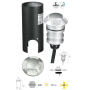 Segnapasso Grigio LED Incasso Tondo Pavimento 3W Luce Bianco Naturale 4000K 24 Volt