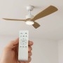 Optonica 19108 Ventilatore Soffitto LED 18W 3CCT Bianco con Pale Effetto Legno