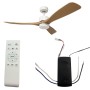 Optonica 19108 Ventilatore Soffitto LED 18W 3CCT Bianco con Pale Effetto Legno