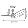Ventilatore da Soffitto Led Ledme 8822 White Crazy con Luce e Telecomando