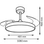 Ledme 8828 Ventilatore da Soffitto a Led Colore Bianco Ø108 Cm