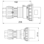 Spina Mobile Diritta Hp Ip66 63A 200-250V Blu